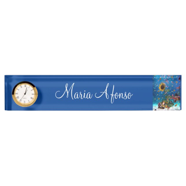 Porte-nom Plaque signalétique du bureau de poisson de l'océa (Devant)