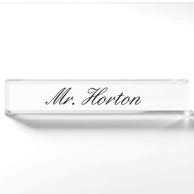 Porte-nom Plaque signalétique personnalisée de bureau (Devant)