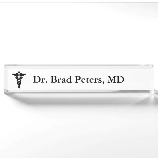 Porte-nom Plaque signalétique personnalisée Médicale (Devant)