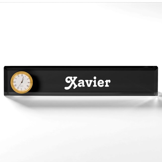Porte-nom Plaque Xavier du nom du bureau (Devant)