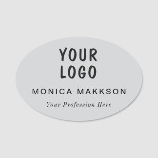 Porte-nom Plastic Name Tag Magnetic or Pin Custom Logo