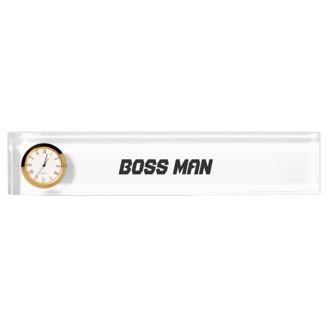 Porte-nom Plat de bureau d'homme de patron (Devant)