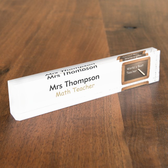 Porte-nom Plat nommé de bureau personnalisé par ardoise (Taille)