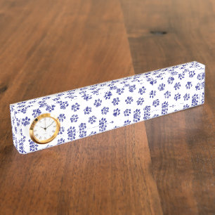Porte-nom Poches de Doodle, Paws de Chien, Paws Bleus de Mar