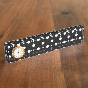 Porte-nom Pois blancs, Motif à points Polka, points, pointil