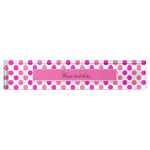 Porte-nom Pois rose