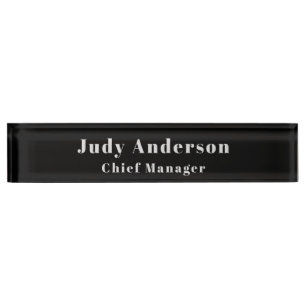 Porte-nom Police de caractères Serif noire grise tendance pr