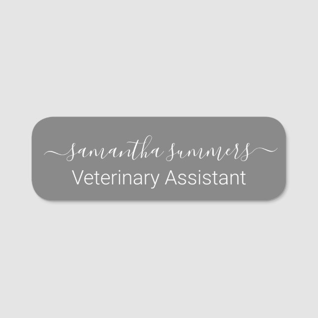 Porte-nom Police personnalisée du script manuscrit moderne (Devant)