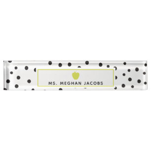 Porte-nom Polka Dot Neon Enseignant