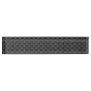 Porte-nom Polymère noir et gris de fibre de carbone