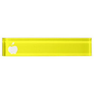 Porte-nom Pomme jaune et blanche