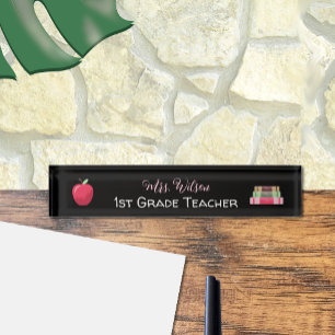 Porte-nom Pomme rouge, Livres, Plaque d'identification du bu