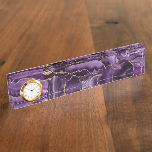 Porte-nom Porte de parties scintillant violet et or