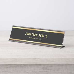 Porte-nom Pour Bureau À la mode simple de modèle d'or fascinant modern