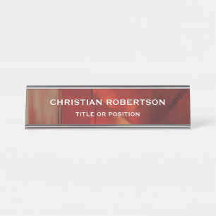 Porte-nom Pour Bureau Abstrait Rouge moderne Simple Simple Entreprise