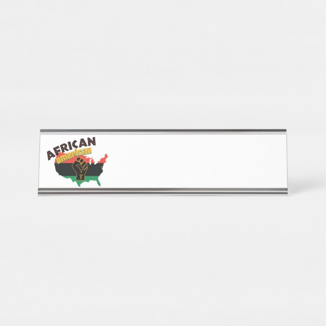 Porte-nom Pour Bureau Afro-américain (Devant)