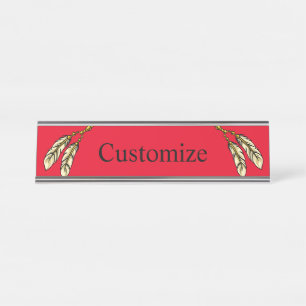 Porte-nom Pour Bureau Apache Feathers Thunder_Cove