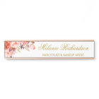 Aquarelle Coral Floral Gold Nom Plate