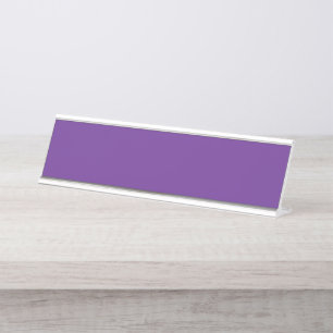 Porte-nom Pour Bureau arrière - plan violet avec bordure blanche
