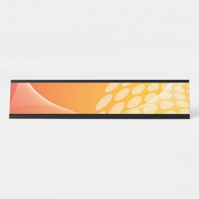 Porte-nom Pour Bureau Art Déco Orange (Devant)