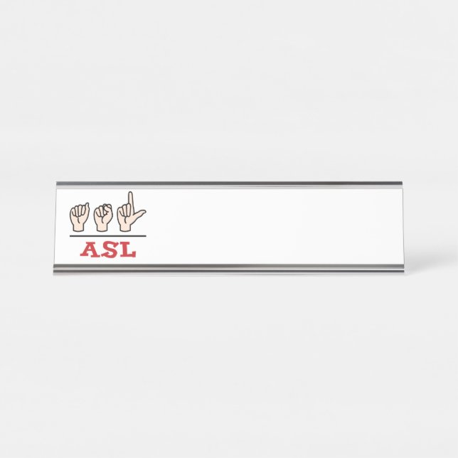 PORTE-NOM POUR BUREAU ASL (Devant)