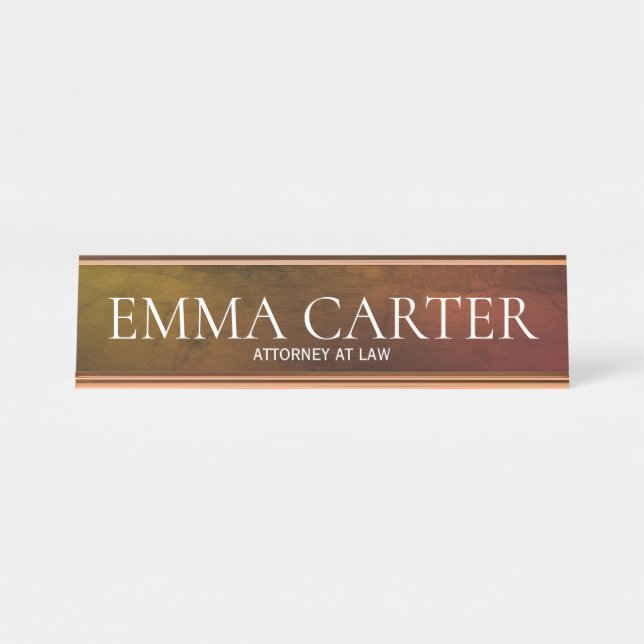 Porte-nom Pour Bureau Avocat Élégant (Devant)
