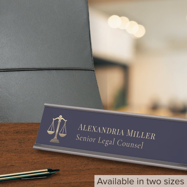 Porte-nom Pour Bureau Avocat professionnel bleu marine (Créateur téléchargé)