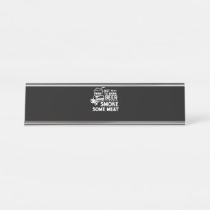 Porte-nom Pour Bureau BBQ Fumer Pitmaster Cadeau Boire Bière Fumer Viand
