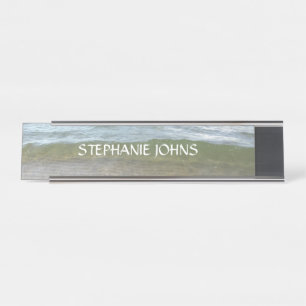Porte-nom Pour Bureau Beach Ocean Waves Water Nom personnalisé Abstrait 