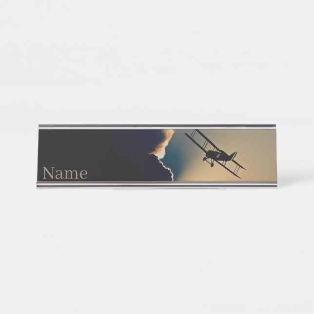 Porte-nom Pour Bureau Bi Plane (Devant)