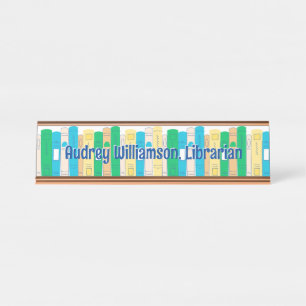 Porte-nom Pour Bureau Bibliothécaire de livres mignons