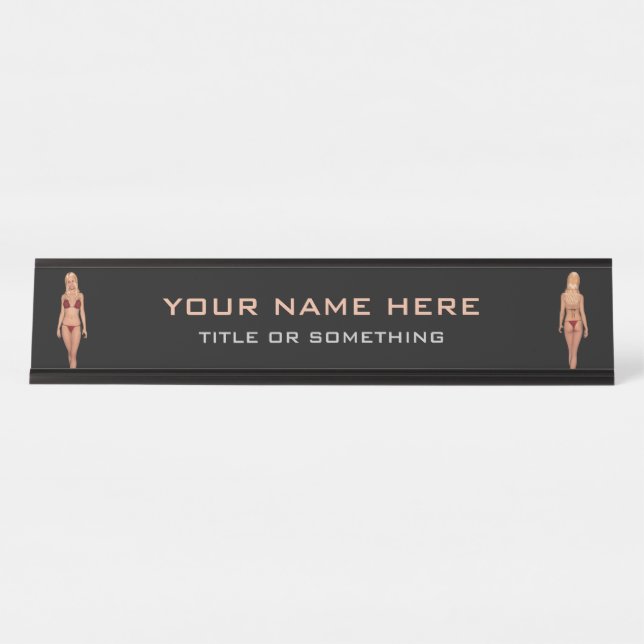 Porte-nom Pour Bureau Bikini Blonde (Devant)