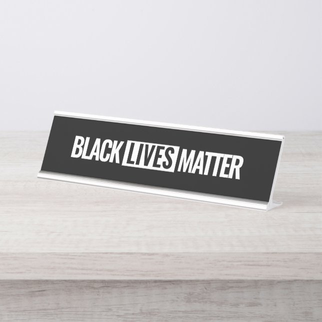 Porte-nom Pour Bureau Black lives (Devant)
