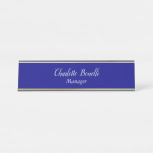 Porte-nom Pour Bureau Bleu marin minimaliste professionnel