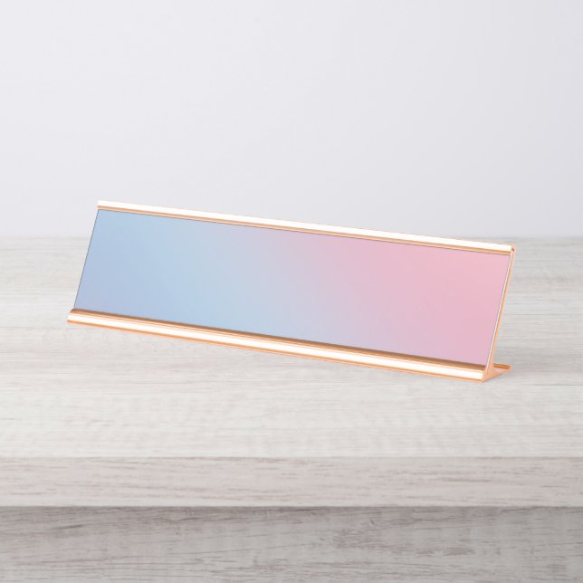 Porte-nom Pour Bureau Bleu rose ombre dégradé Blur abstrait Design (Devant)