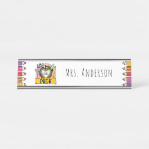 Porte-nom Pour Bureau Bonjour Enseignant préscolaire Cadeau Bureau Nom P