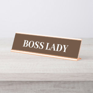 Porte-nom Pour Bureau Boss Lady Gift Funny Nom Plate Personnaliser