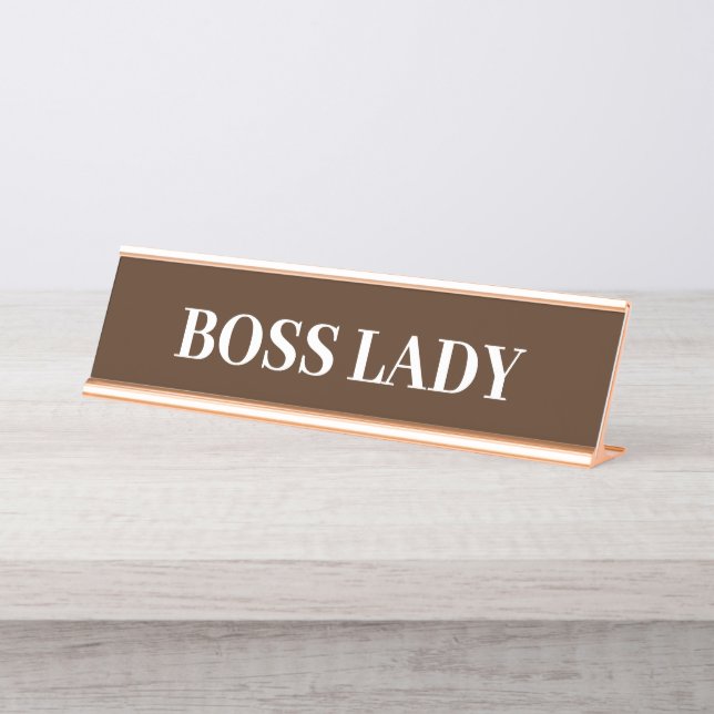 Porte-nom Pour Bureau Boss Lady Gift Funny Nom Plate Personnaliser (Devant)