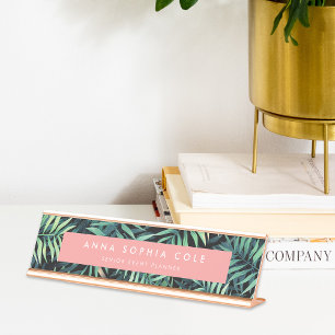 Porte-nom Pour Bureau Botanique tropicale
