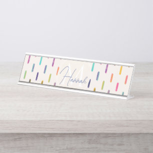 Porte-nom Pour Bureau Brochures de néon coloré moderne