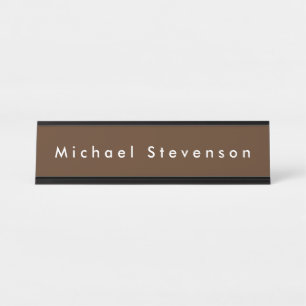 Porte-nom Pour Bureau Brown Trendy Modern Professional