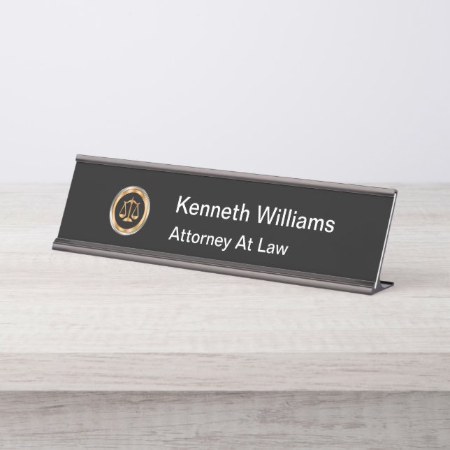 Porte-nom Pour Bureau Bureau du Procureur général (Devant)
