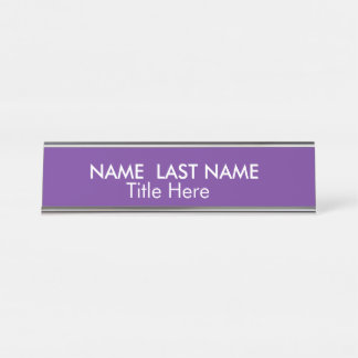 Porte-nom Pour Bureau Bureau personnalisé Navy Purple élégant simple