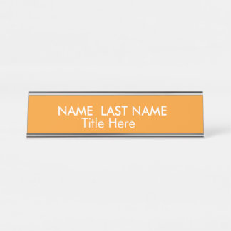 Porte-nom Pour Bureau Bureau personnalisé orange Simple Élégant