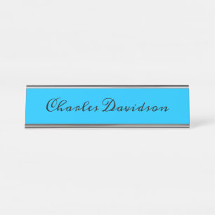 Porte-nom Pour Bureau Calligraphie minimaliste professionnelle Deep Sky