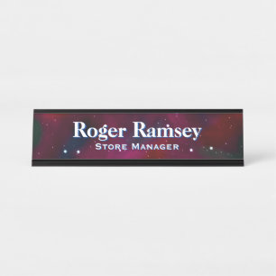 Porte-nom Pour Bureau Carte d'identité Starry Night Sky Desk
