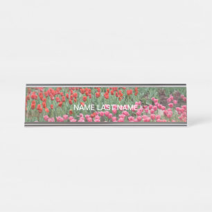 Porte-nom Pour Bureau Champ De Tulipes