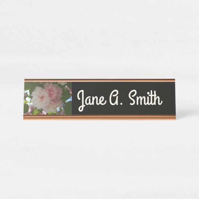 Porte-nom Pour Bureau Cherry Tree I Spring Floral (Devant)