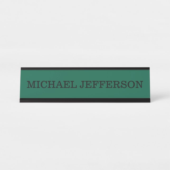 Porte-nom Pour Bureau Chic Chic Chic Chasseur Vert Couleur Personnalisée (Devant)