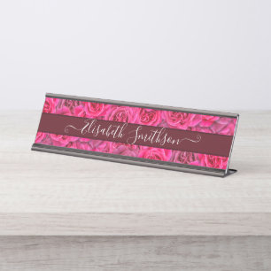 Porte-nom Pour Bureau Chic Classy Élégant Personnalisé Professionnel Flo